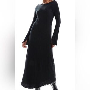 NWT ASOS design heavy cotton Black Maxi Dress L